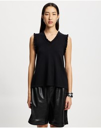 Lindsay Nicholas New York - Frill V-Neck Shell Top