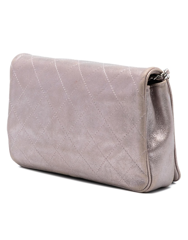 Pre-Loved by Azura Reborn - Pre-Loved CC Quilted Metallic Lambskin Wallet On Chain