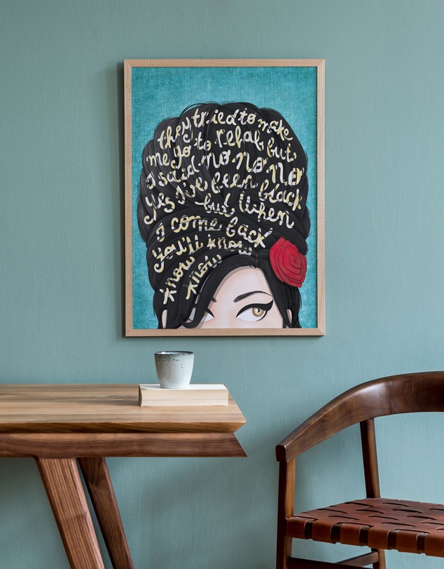 Olive et Oriel - Amy Winehouse Rehab Art Print