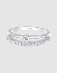 Elli Jewelry - Ring Duo Zirconia 925 Sterling Silver