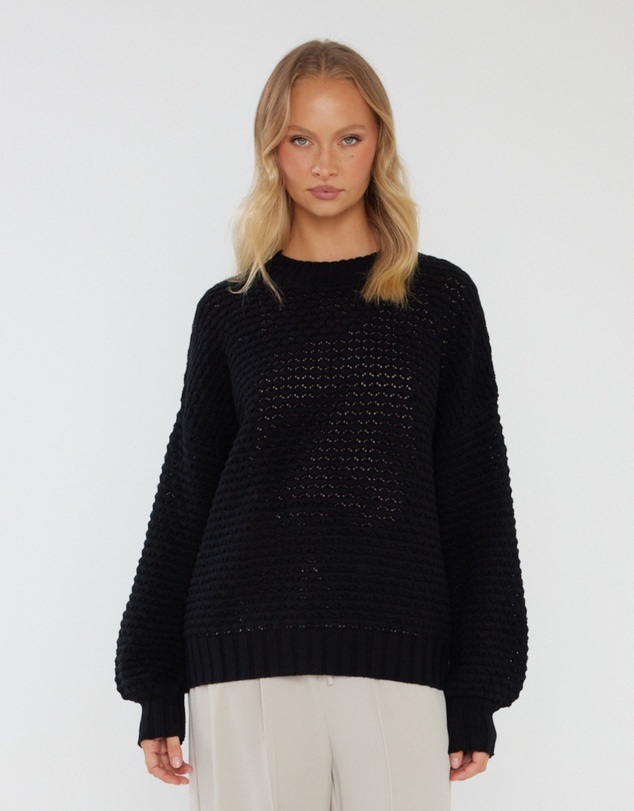 ALEXANDRA - Loam Knit Jumper Black