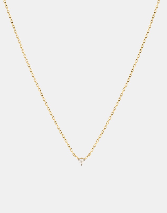 Luna Rae - Solid Gold - Petite Diamond Necklace Single
