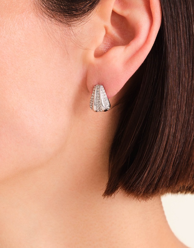 Rosefield - Pavé Striped Silver-Tone Stud Earrings