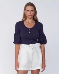 Amelius - Frances Three Quarter Puff Sleeve Knit