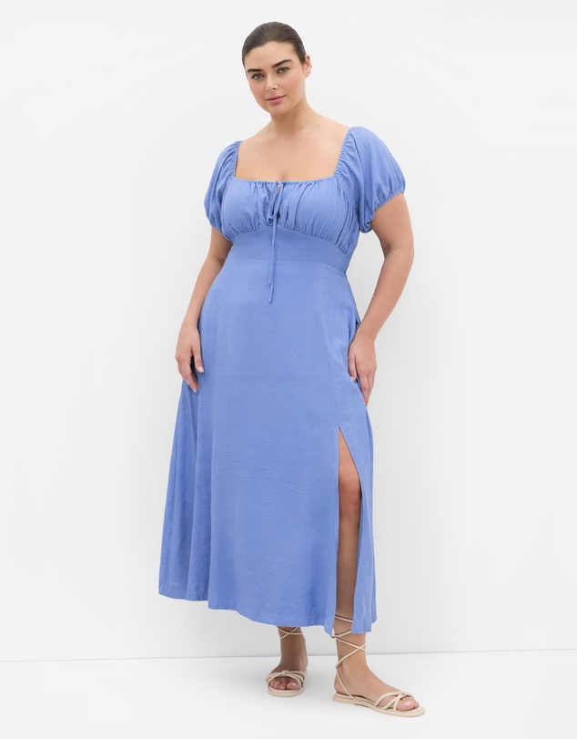 City Chic - Plus size Abbigail Split Maxi Dress - cornflower blue