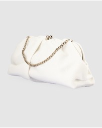 Olga Berg - Queenie Gathered Woven Clutch