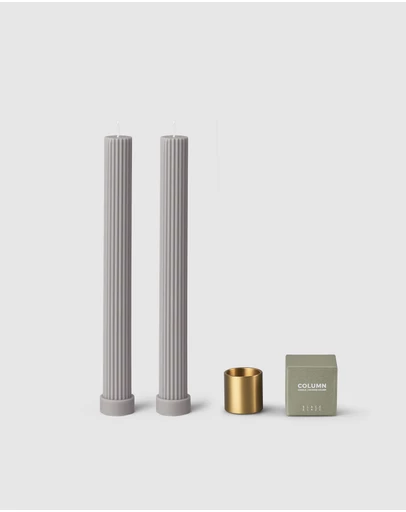 Black Blaze - Column Pillar Candle Duo