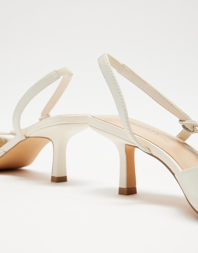 Atmos&Here - Calla Leather Sling Back Kitten Heels