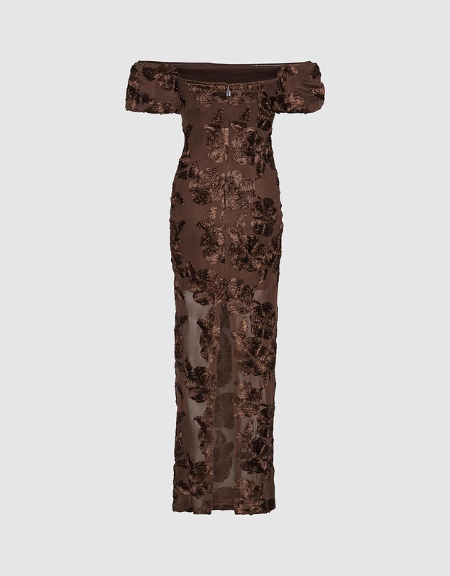 ROTATE - Flower Mesh Maxi Dress