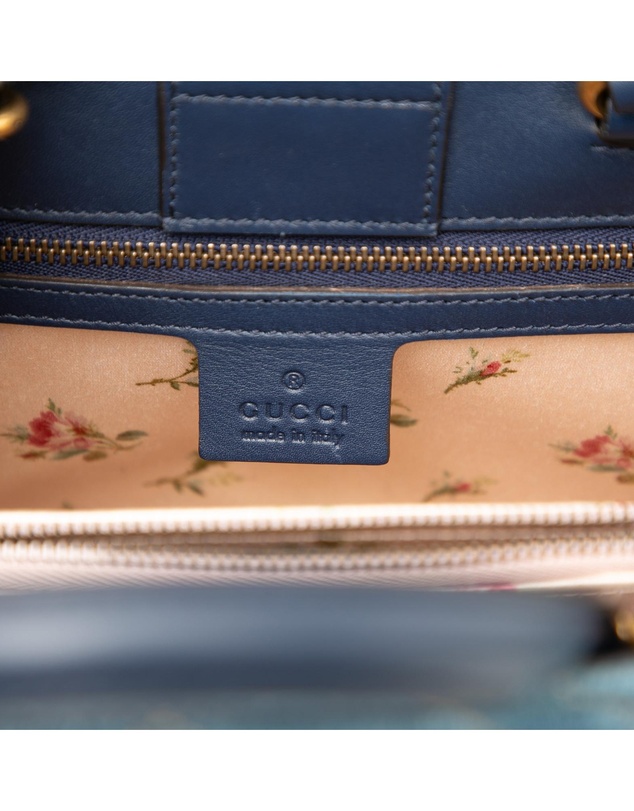 Pre-Loved by Azura Reborn - Pre-Loved Small GG Marmont Matelasse Denim Pearly Satchel