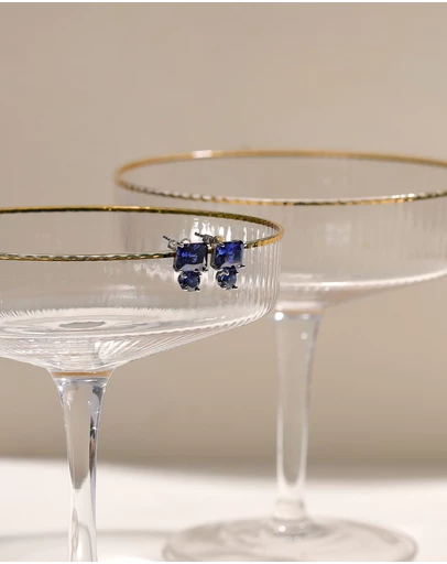 Elli Jewelry - Sapphire Stud Earrings in 925 Silver