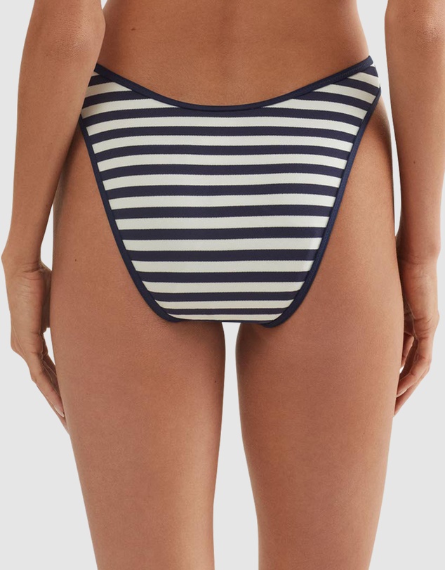 Polo Ralph Lauren - Pique Stripe High Leg Bikini Bottom