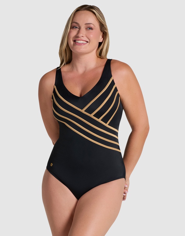 Leonisa - 3D Stripes Padded Cup Shaping Swimsuit