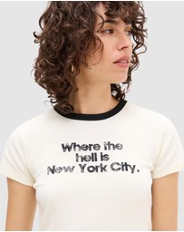 BDG By Urban Outfitters - Where is NYC Ringer Baby Tee