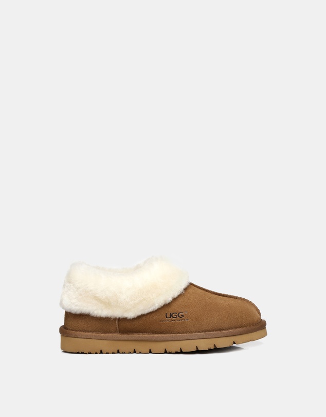 EVERAU - Australian Shepherd Ugg Homey Slipper Cow Leather Upper House Shoes