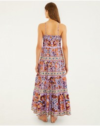 Farm Rio - Sleeveless Tiered Maxi Dress