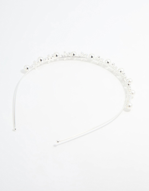 Lovisa - Silver Pearl Flower Headband