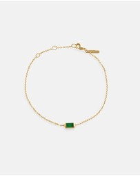 Kirstin Ash - Baguette Birthstone Bracelet May Green Onyx