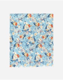 Ozwear Connection Uggs - 100% Australian Wool Print Scarf Blue
