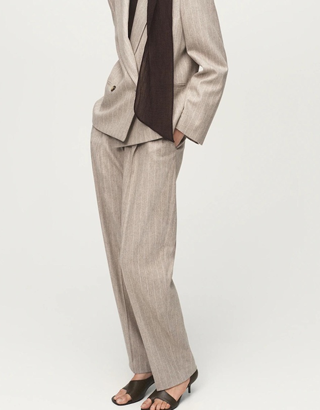M.N.G - Pinstripe Wool Suit Trousers