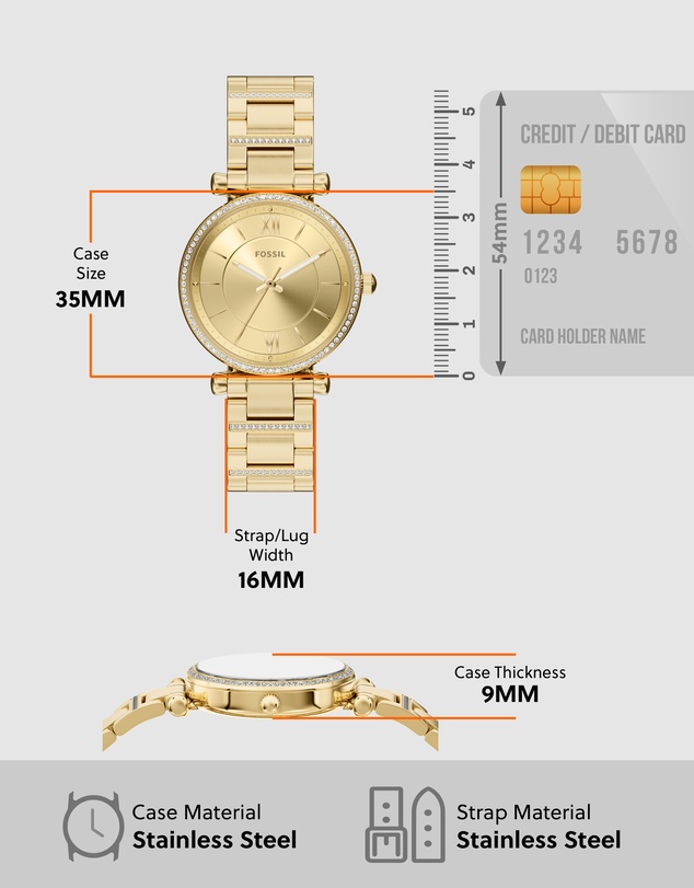 Fossil - Carlie Gold Tone Analogue Watch