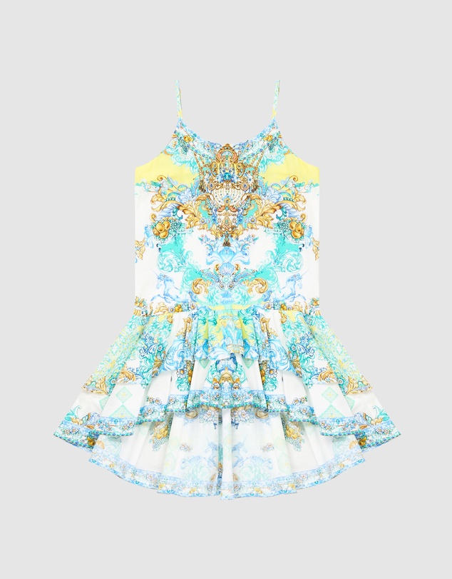 Camilla - Layered High Low Dress with Drop Waist - Kids-Teens