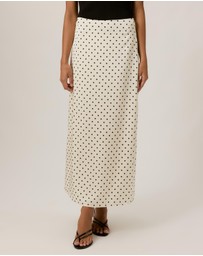 Tussah - Satin Polka Dot Maxi Skirt