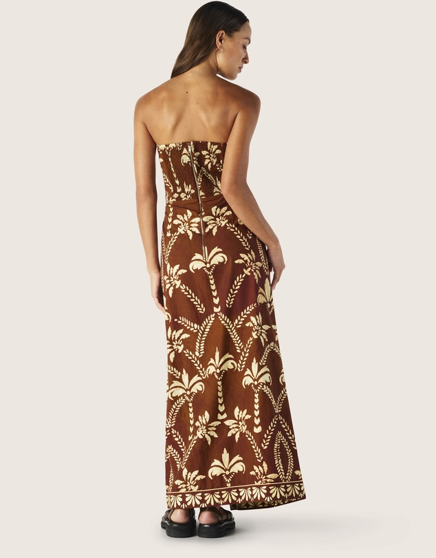 MOS The Label - Deia Print Strapless Dress