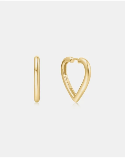 Ania Haie - Gold Medium Heart Hoop Earrings