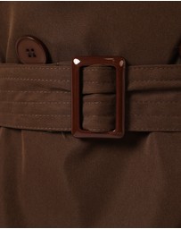 Petal & Pup - Billy Button Front Trench Coat - Chocolate Brown