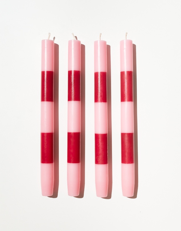 Fazeek - Striped Candle in Pink & Maroon