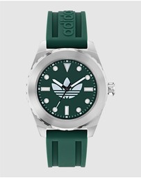 adidas Originals - Discoverer One Steel 44mm Green Silicone Watch