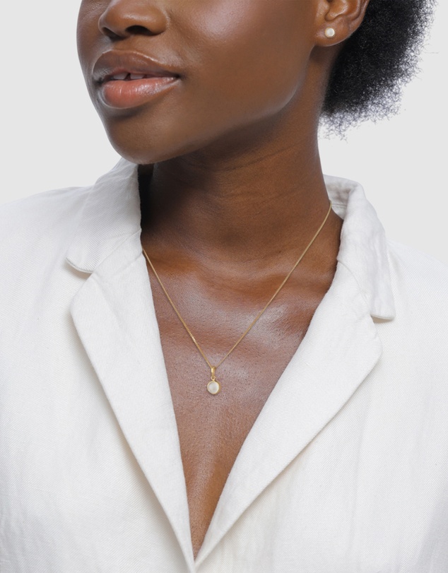 Elli Jewelry - Jewelry Set Women Moonstone 925 Sterling Silver Gold Plated