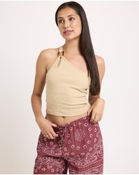 Subtitled - Kenzie One Shoulder Rib Tank