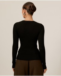 Tussah - Ribbed Crew Neck Long Sleeve Top