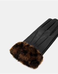 Morgan & Taylor - Gia Faux Leather Gloves in Black