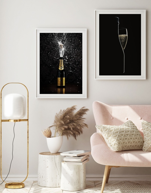 Olive et Oriel - Popping Champagne Art Print