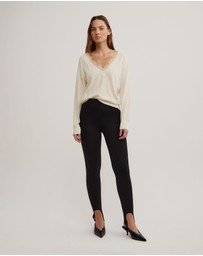 Witchery - Lace Detail V-neck Knit