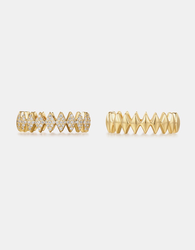 Ania Haie - Ania Haie Gold Half Pave Sparkle Ring