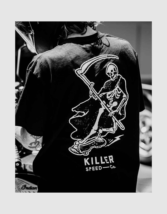 Killer Speed Co. - Killer Speed Co. Men Skate Reaper Tshirt Relaxed Fit Crew Neck Black 