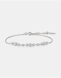 Ania Haie - Silver Graduated Bezel-Set Trios Bracelet