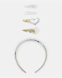 Morgan & Taylor - Holly Kids Hair Clip Set in Sparkling Grey Silver