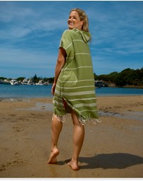 Tolu Australia - Adult Hooded Beach Towel in Green Nature – Quick-Dry Swim Poncho for Swimming & Surfing