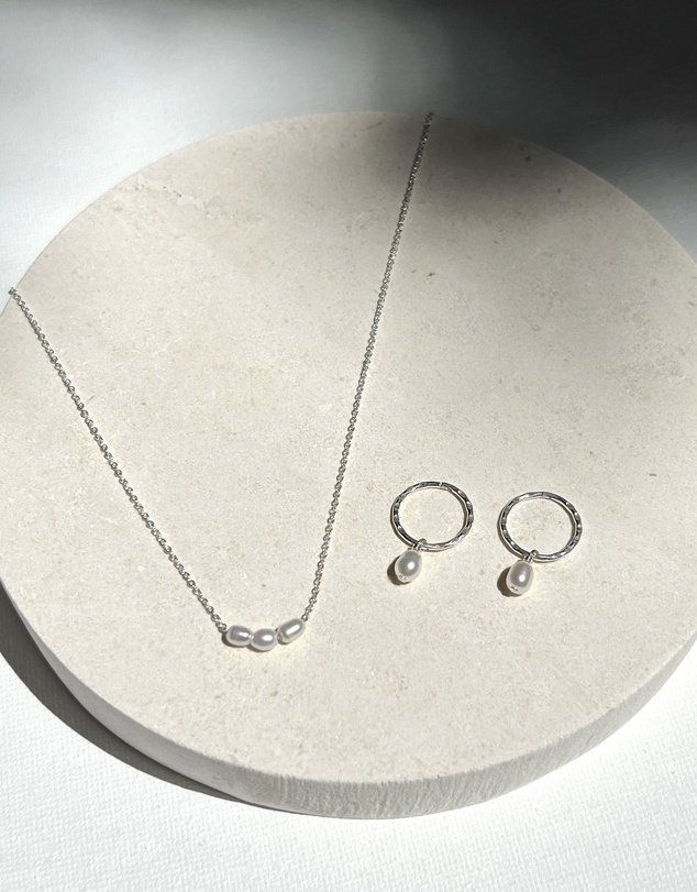 SAINT VALENTINE - The Mini Pearl Duo Set - Silver