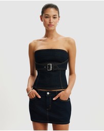 Cotton On - Belted Bust Denim Top