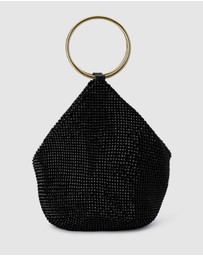 Olga Berg - Ellie Crystal Mesh Ring Handle Bag