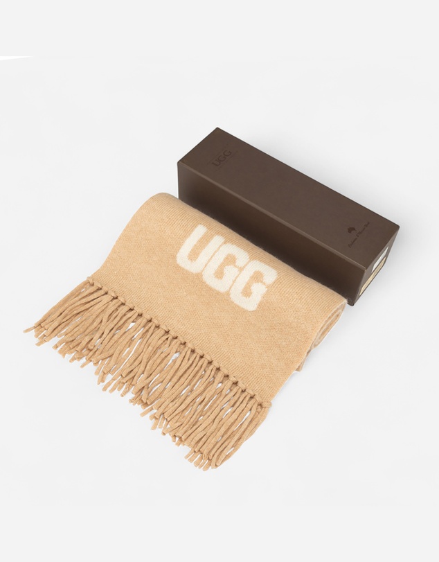 Ozwear Connection Uggs - Ugg Logo Cashmere Aus Wool Woven Scarf