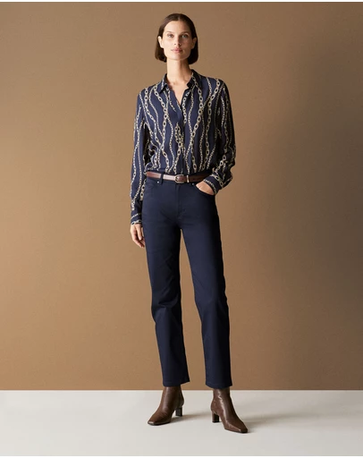 Trenery - Sateen Modern Straight Leg Jean in Night Sky