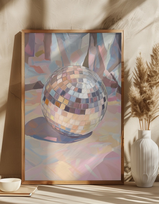 Olive et Oriel - Pastel Disco Ball by Melloi Art Prints Art Print