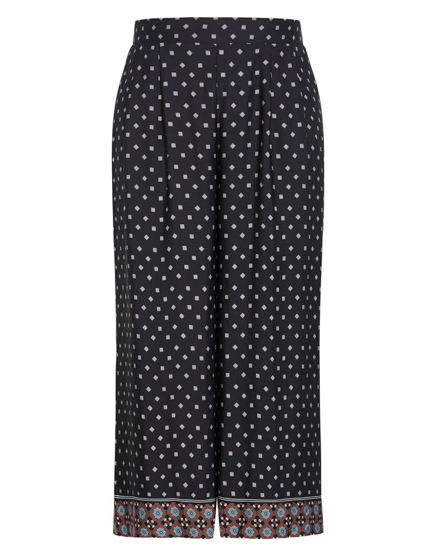 City Chic - Plus size Amber Boho Print Border Pant - black